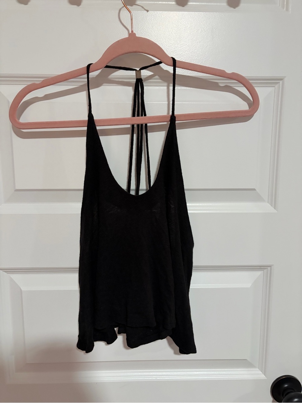 Free People Black Strappy Camisole with Back Tie